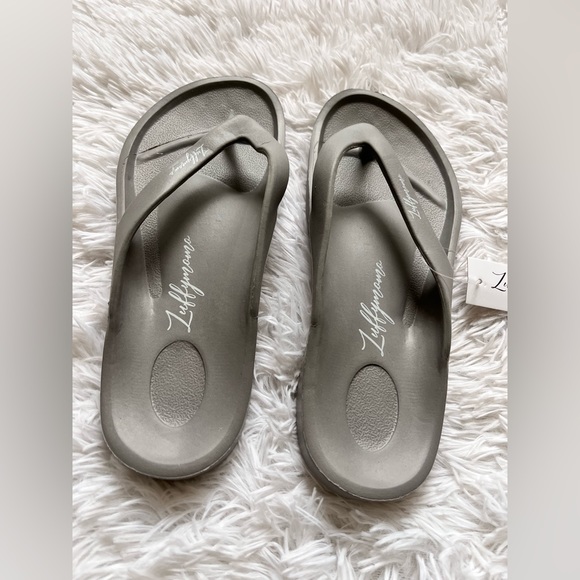 NWT UNISEX Luffymomo Flip Flops Sandals Slip On Sport Beach Thong Gray Support - Picture 4 of 12